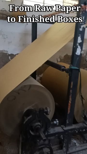Paper converting machine during box production