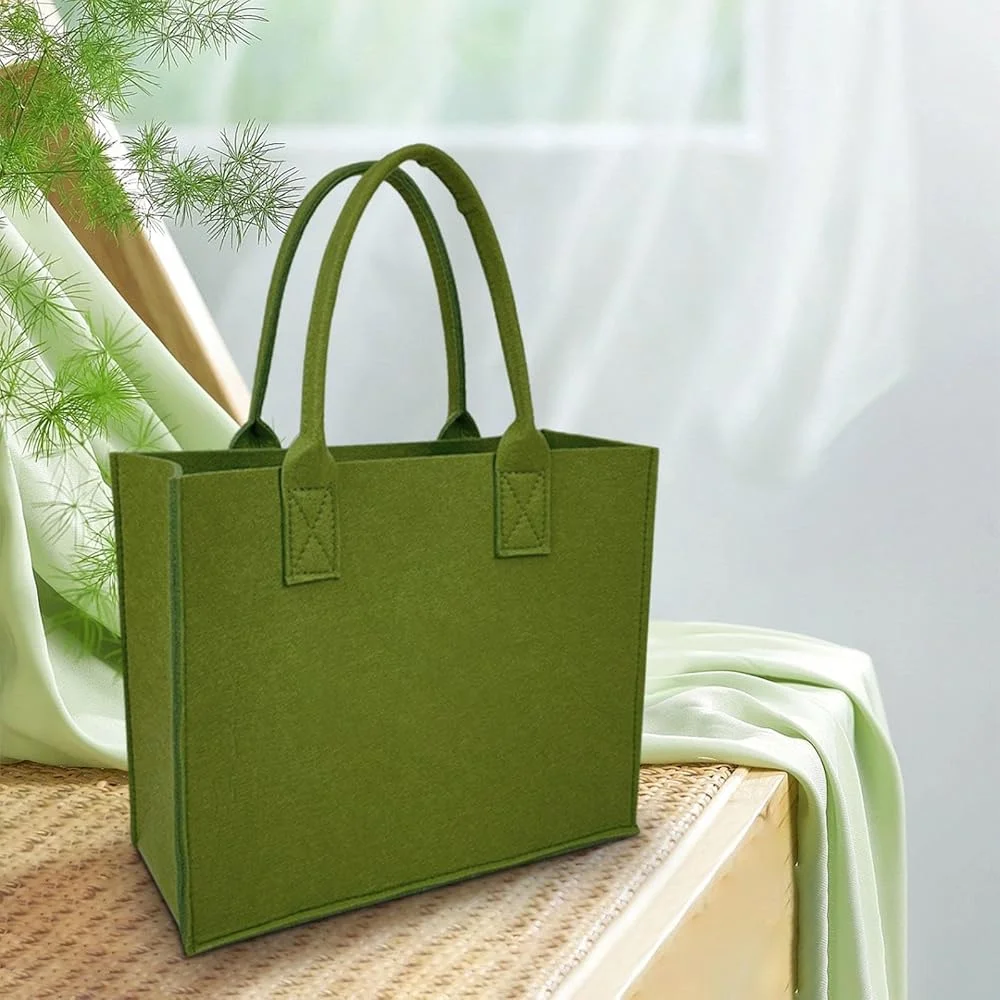 Green Felt Designer Handbag